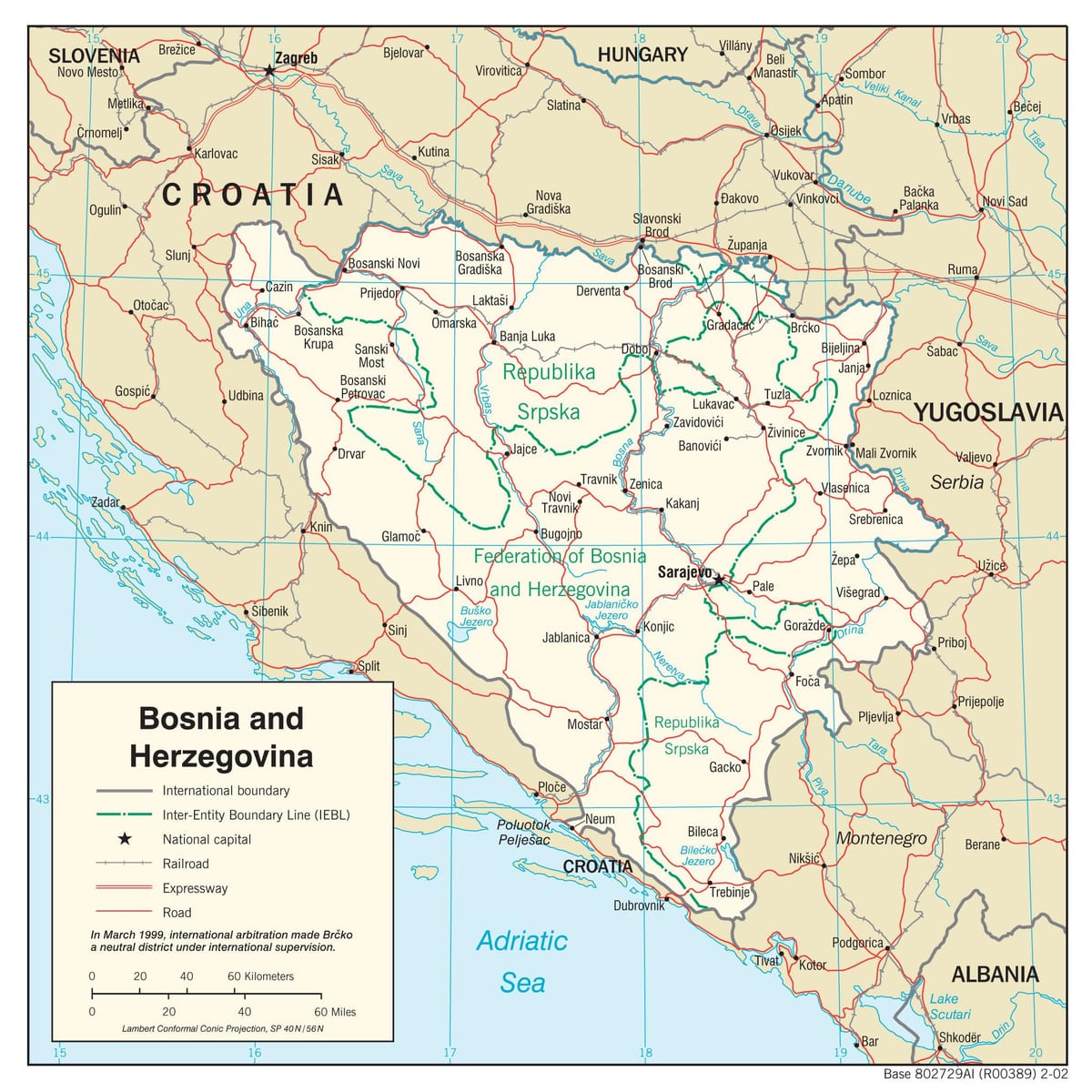 Bosnië-Herzegovina kaart