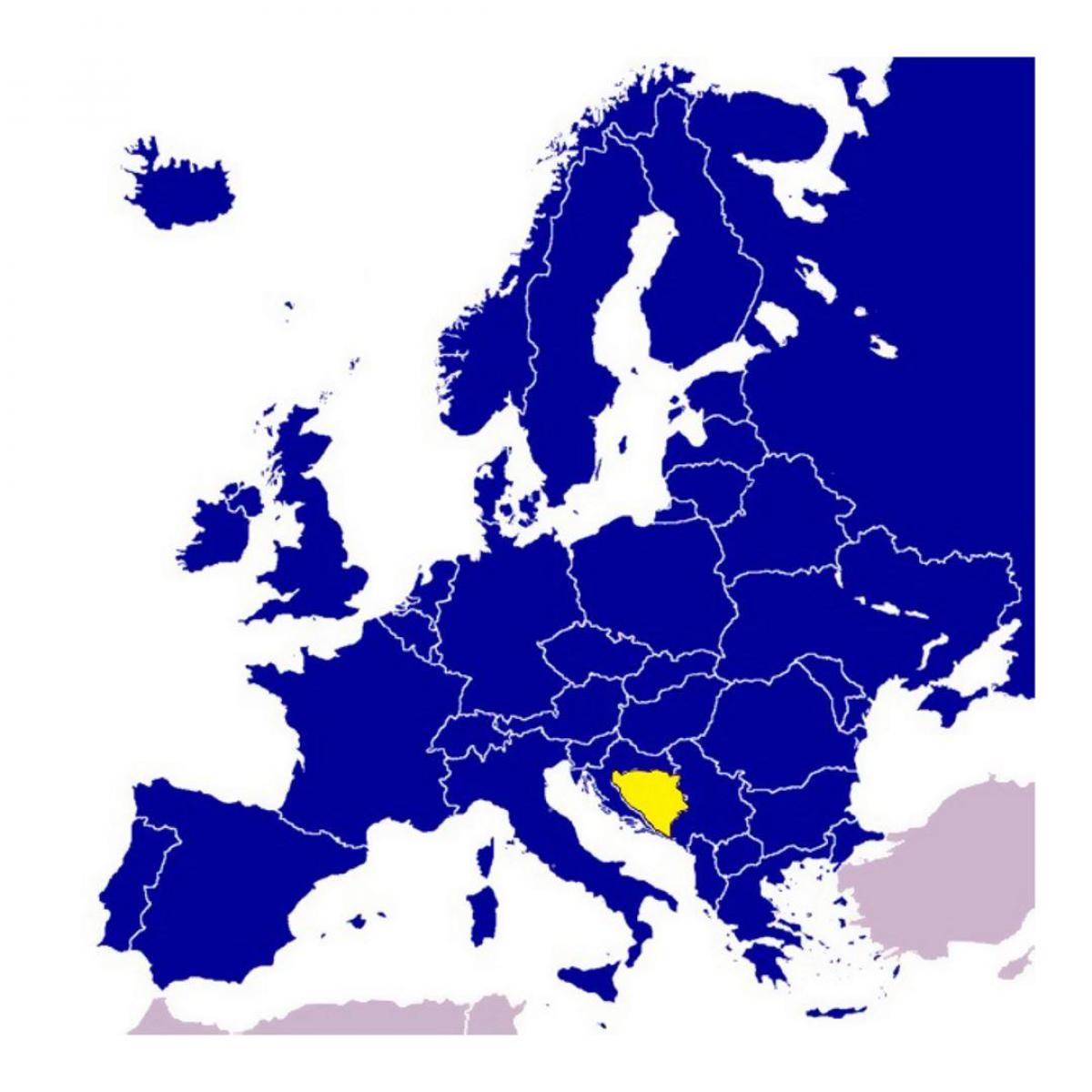 Kaart van Bosnië en Herzegovina-europa