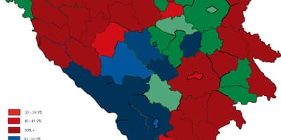 Bosnië godsdiens kaart