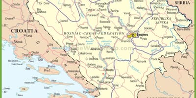 Kaart van Bosnië pad
