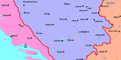 Bosnië en Herzegovina politieke kaart