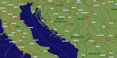 Bosnië spoorweg-kaart