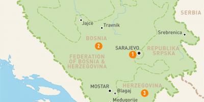 Kaart van sarajevo Bosnië